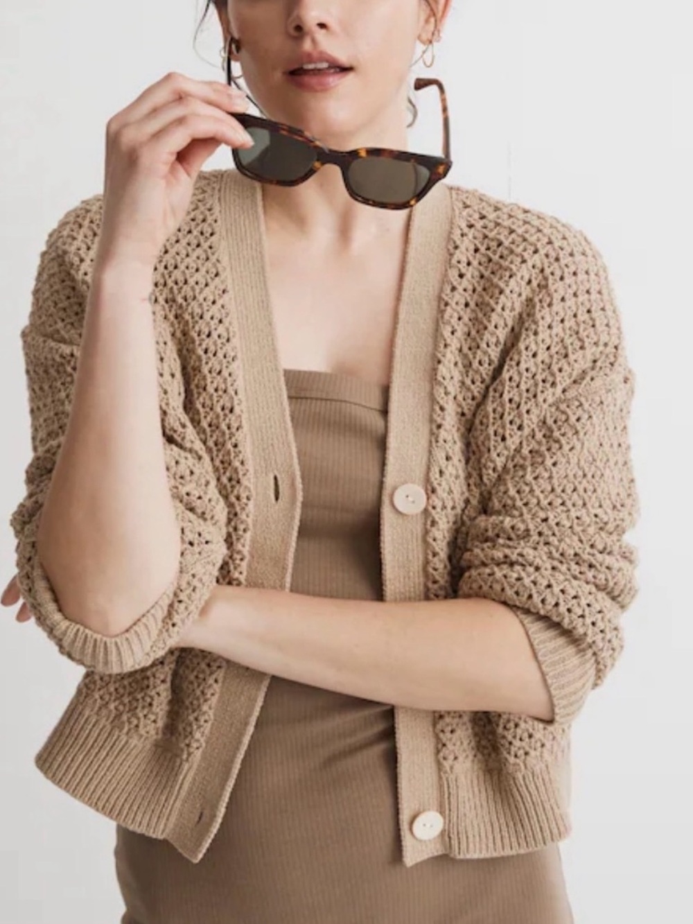 Madewell Open Stitch Crop Cardigan